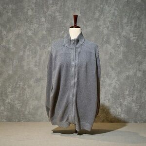 Alan Flusser Heather Gray Cotton Sweater Men’s Size XXL